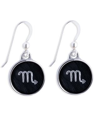 N'damus London Zodiac Scorpio Leather Earrings - Black