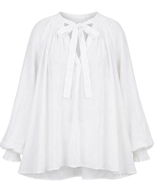 Adrift Clothing Wren Billow Sleeve Blouse - White