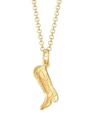 Scream Pretty Cowboy Boot Charm Necklace - Metallic