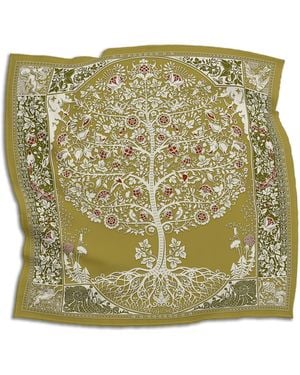 Silk&Soul Tree Of Life Scarf - Green