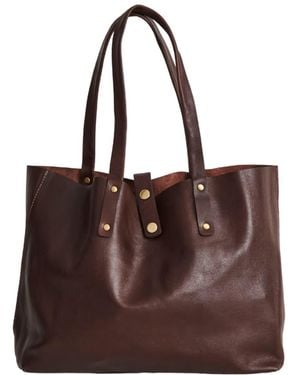 VIDA VIDA Dark Soft Luxury Leather Tote Bag - Brown