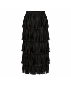 Traffic People Anything Goes Tiered Tassel Gracie Maxi Skirt - Black