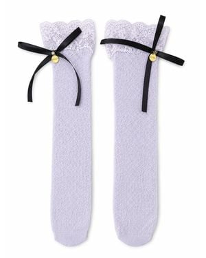 ADIBA Noir Lace Charm Socks - Purple