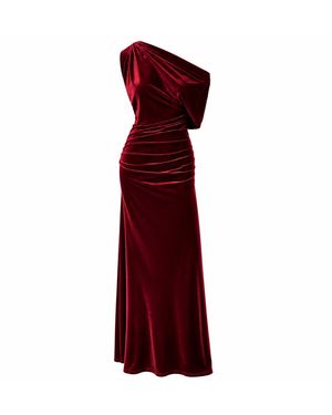 Me & Thee Rhyme Nor Reason Burgundy Velvet Maxi Dress - Purple