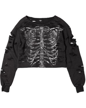 Other ' Skeleton Shredded Sweatshirt - Black