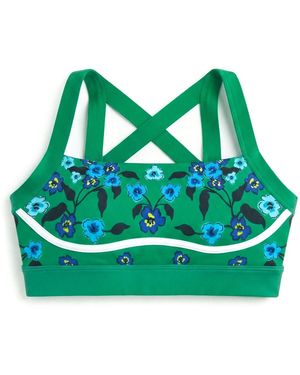 Jessie Zhao New York Emerald Echo Reversible Racerback Sports Bra - Green