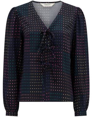 Sugarhill Fabiah Bow Blouse Dots - Blue