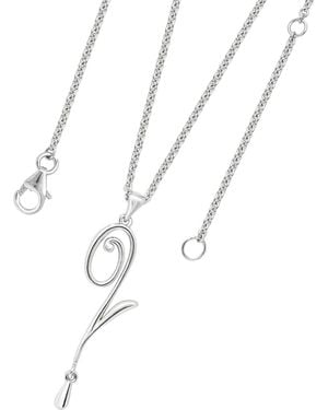 Lucy Quartermaine Solid Sterling Q Pendant With Drop - Metallic