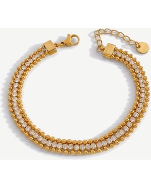 Elk & Bloom 14K Double Tennis Satellite Bracelet - Metallic