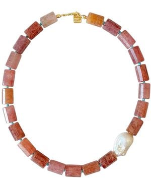 Firera Atelier Strawberry Quartz Natural Stone Necklace - Multicolour