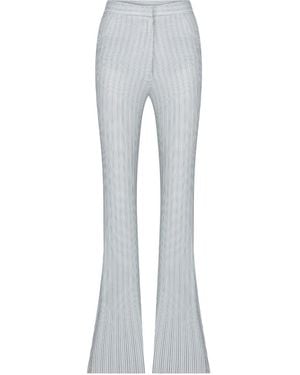 NAZLI CEREN Doxy Flared Cotton Trousers - Grey