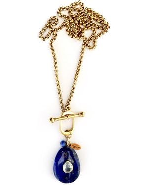 Persia Dona Jewelry Lapis Vintage Toggle Chain Necklace - Metallic