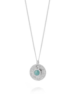 Nellou Jewellery Amazonite Luna Disc Necklace - Metallic