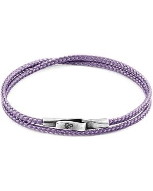 Anchor and Crew Lilac Liverpool & Rope Bracelet - Purple