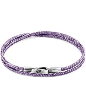 Anchor and Crew Lilac Liverpool & Rope Bracelet - Purple
