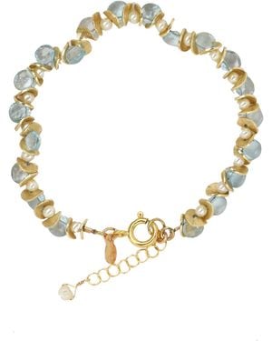 Lori Kaplan Design Topaz & Pearl Signature Bracelet - Metallic