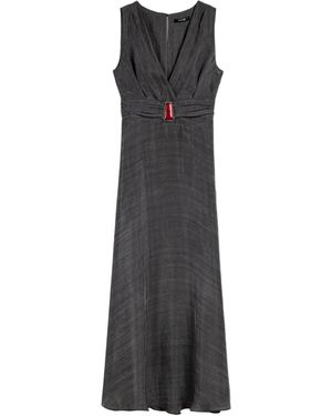 Nocturne V-Neck Sleeveless Midi Dress - White