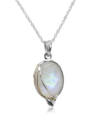 Isla Silver Fluid Moonstone Necklace - Metallic