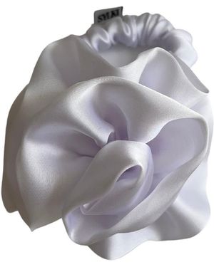 Sylk Flower Applique Hair Tie - Grey