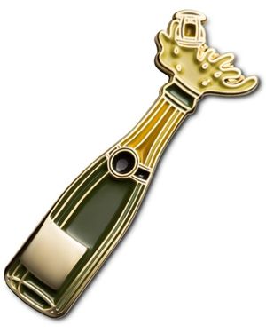 Make Heads Turn Enamel Pin Champagne - Metallic