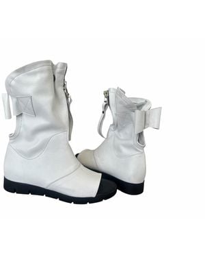 Adrenaline Fashion Summer Leather Boots Open Toe Ankle Boots With Zipper And Bow Detail Handmade Designer Footwear - Gray