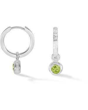 Dower & Hall Peridot Hammered Huggie Hoops - White