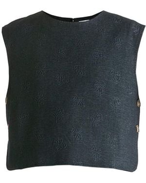 Paisie Denim Effect Top - Black