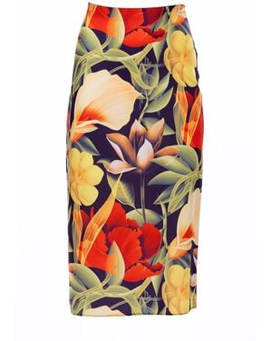 Carloslines Bias Satin Skirt - Orange