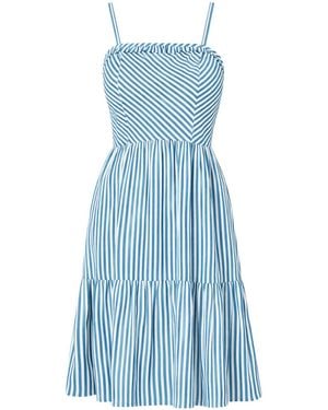 Yumi' Stripe Cotton Mini Sun Dress - Blue