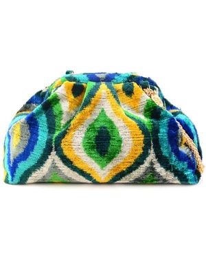 SJW BAGS LONDON Victoria Ikat Mini Pouch Bag - Blue