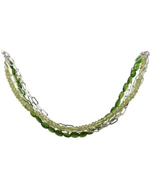 Lori Kaplan Design Peridot & Chrome Diopside Multi Strand Sterling Bracelet - Green