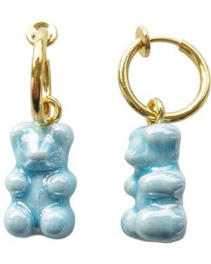 POPORCELAIN Baby Porcelain Gummy Bear Earrings, Tone - Blue