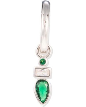 BY EDA DOGAN Emerald Drop Huggie Earring - White
