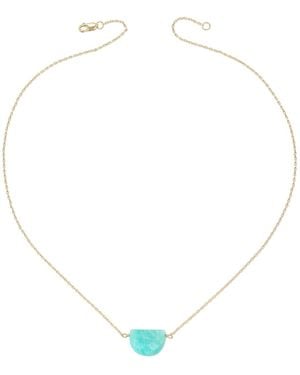 Heather Hawkins Jewelry Luna Moon Shaped Gemstone Necklace - Metallic