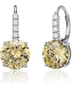 Genevive Jewelry Rachel Glauber Elegant Basket-Set Drop Earrings With Coloured Cubic Zirconia - Metallic
