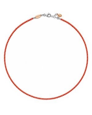 Unaloe Sterling Mediterranean Coral Necklace – Natural Coral Pendant Discreet Elegance - Red