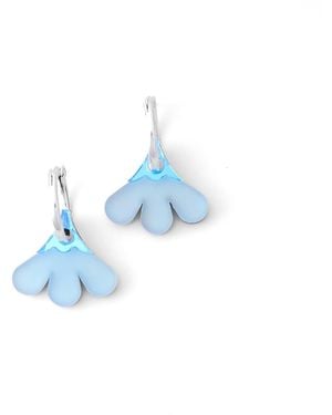 By Chavelli Baby Daisy Dangly Hoop Earrings - Blue