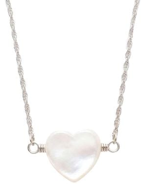 Kris Nations Mother Of Pearl Heart Necklace - Metallic