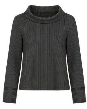 Conquista Pleather Detail Long Sleeve Top - Black