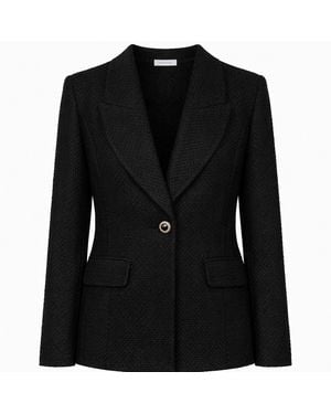 Nuvv Collection Casual Tweed Blazer - Black