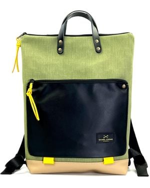 Daniel Chong Neutrals Waterproof Iconic Book Holder Backpack With Double Zipper - Blue