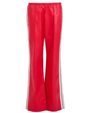 Moov Perfect Suit Pants — Straight-Leg Vegan Leather With Side Stripes - Red