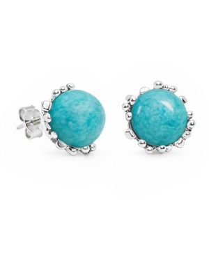 Unaloe Ribes Earrings With Natural Amazonite - Blue
