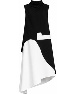 Julia Allert Sleeveless Asymmetric Midi Dress – - Black