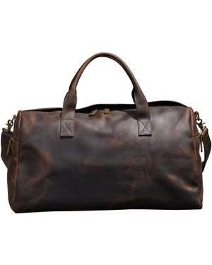 Touri Genuine Leather Weekend Bag - Black