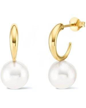 Dinny Hall Toro Pearl Drop Hoops - Metallic
