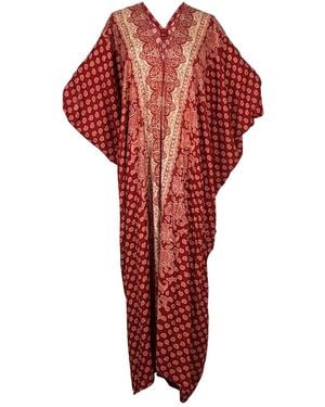Jennafer Grace Artemis Ochre Paisley Caftan - Red