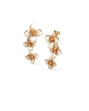 Retro Chic Iris Blossom Earrings - Metallic