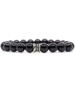 Shar Oke Spinel & Sterling Leaf Bracelet - Black