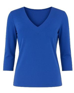 Conquista V Neck Long Sleeved Top - Blue